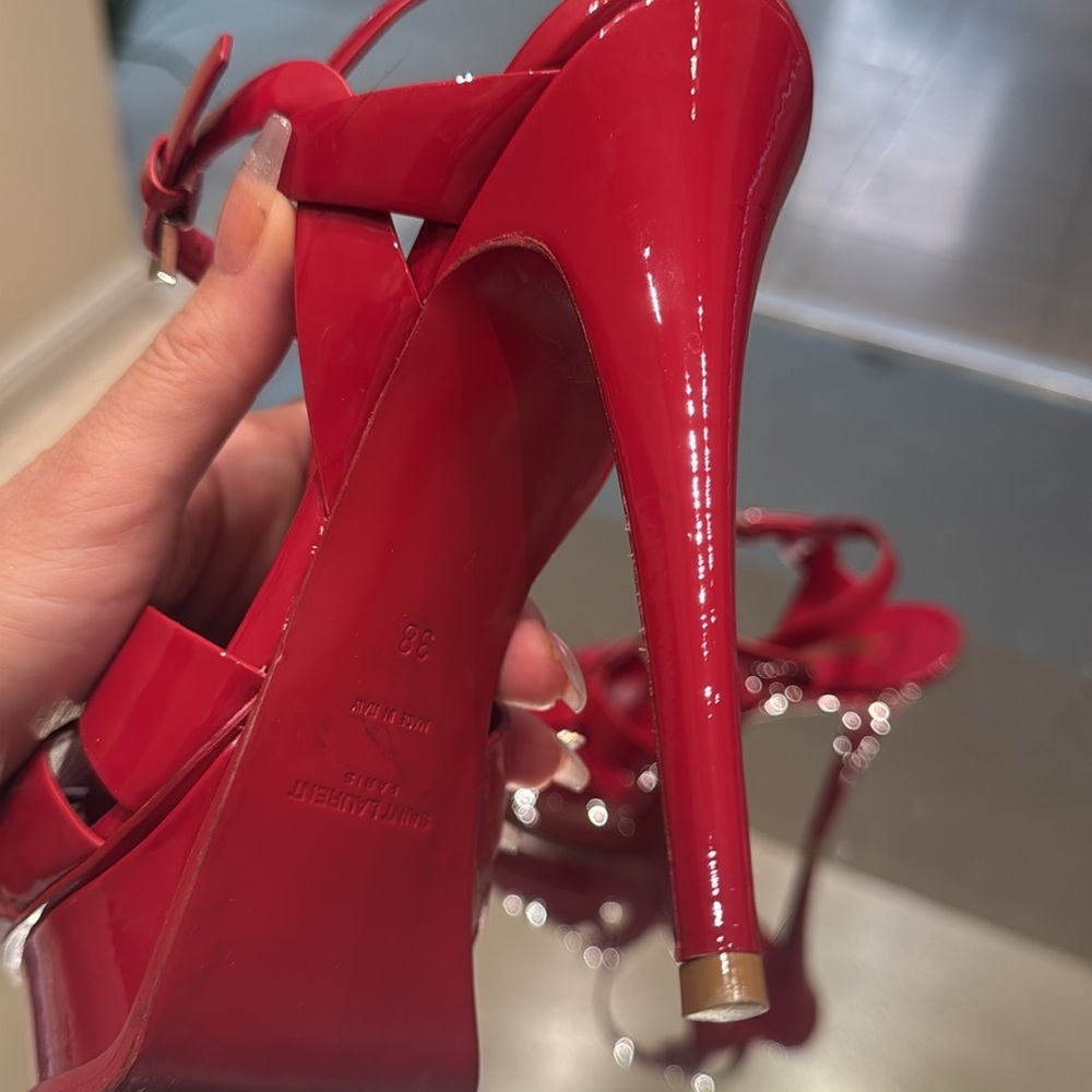 YSL Tribute Platform Patent leather Heels - Picture 3 of 12
